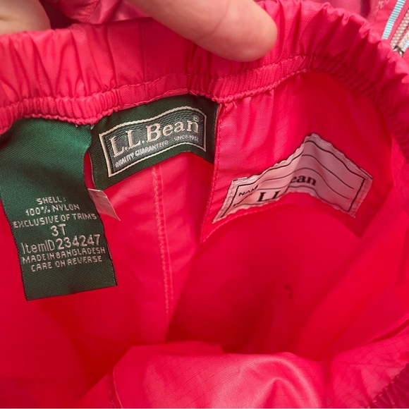 L.L. Bean 3T pink hooded rain jack and rain pants "Discovery" set - Picture 3 of 11
